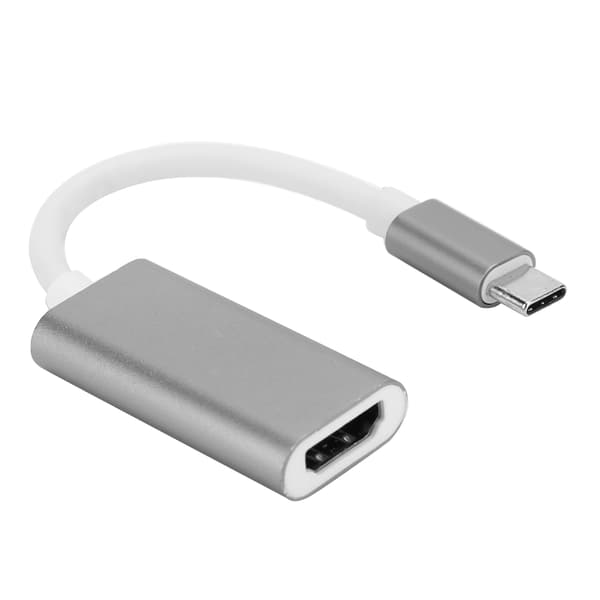 USB 3.1 Typ C-adapter Typ C till HDMI TV-videokonverterare för PC bärbar dator mobiltelefon silvergrå