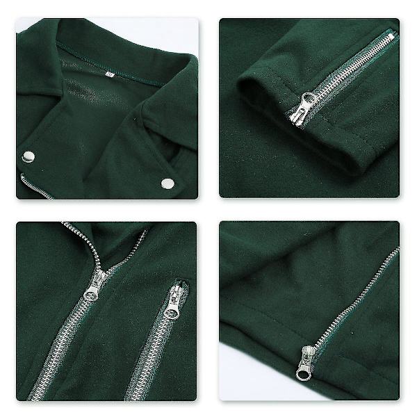 Retro Slim Fit Punk Jakke for Kvinner XL Grønn