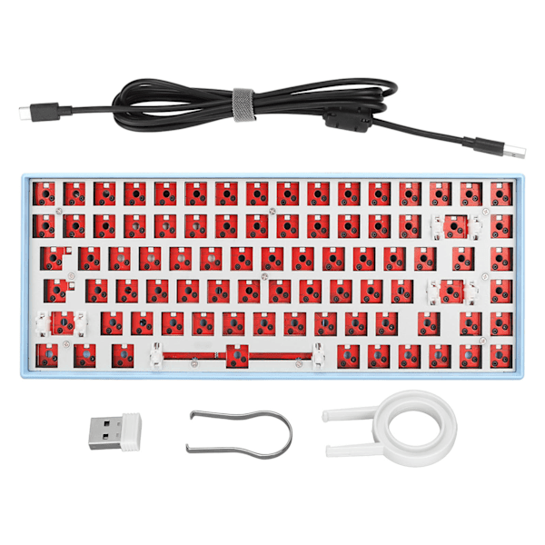 84-tangenters mekaniskt tangentbord DIY-kit stödjer trådlöst 2.4G typ C trådbundet Bluetooth 3.0 5.0 Hot Swap mekaniskt tangentbord med RGB blå