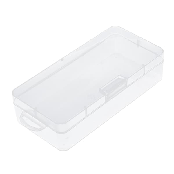 Plastförvaringslåda Rektangulär Transparent Digital Elektroniktillbehör Fallbeständig Låda med Flip-lock