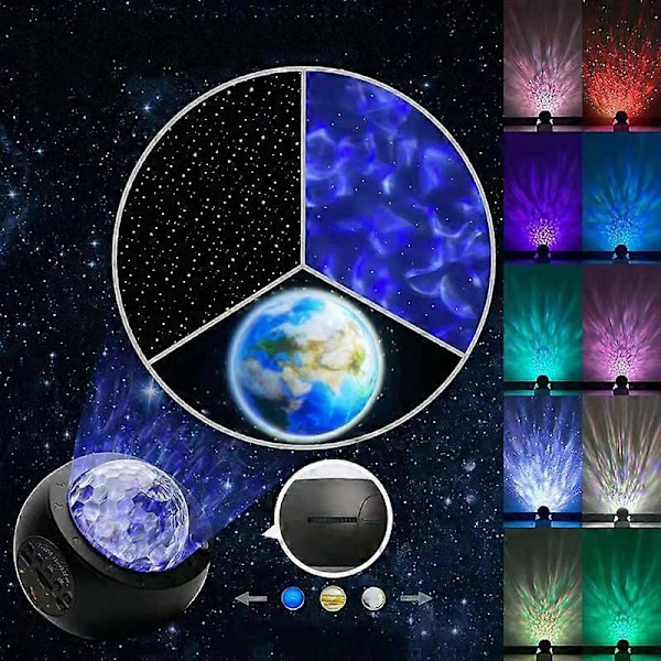Dww-LED stjernehimmel projektor med fjernbetjening, Galaxy planetarisk projektor med højttaler og timer, gave til børn, fest, fødselsdag, værelse