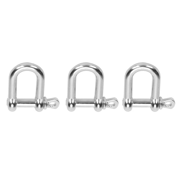 3 stk. U-formet sjakkel sinklegering D-ring lås bøylesjakkel for paracord armbånd flatt hode