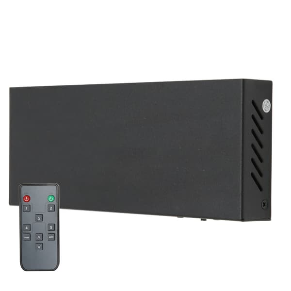 Ljudextraktor 5-portars stöd 4K 60Hz UHD Auto EDID HDR HD Multimedia Interface Switch Ljuddelare med ARC 100‑240V US-kontakt