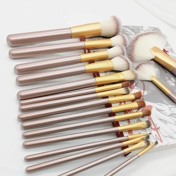 Professionelt sæt med 24 makeupbørster med opbevaringspose