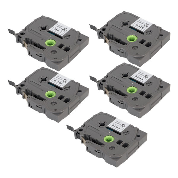 5 st Etikettmaskinstejp 9mm Laminerad Vattentät Färgfast Multi Purpose Etikettband för PT D210 PT D200 PT H110 PT D400 Guld På Svart Bze 324