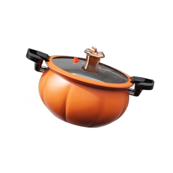 Medicinsk stensuppepotte med stor kapacitet, fremragende forsegling, gryde med anti-skoldning, silikoneovertræk, multifunktionel gryde, orange, 24 cm/9,4 tommer