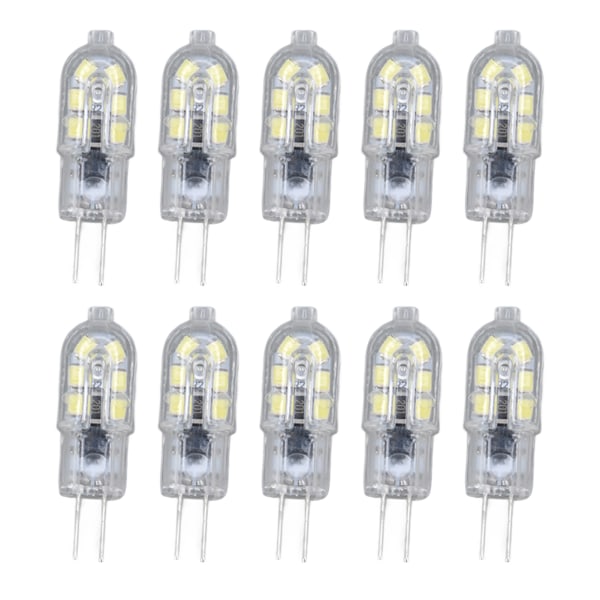 10-pack G4 2835 LED-lampa Transparent LED-lampa Plugg in glödlampa AC220V för husbilsskåp Landskapsljus 6500K vitt ljus