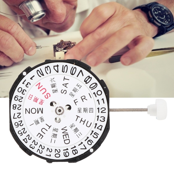 SL28 Three Hands Quartz Movement Date Watch Rannekellon korjaustarvike (kaksoiskalenteri)