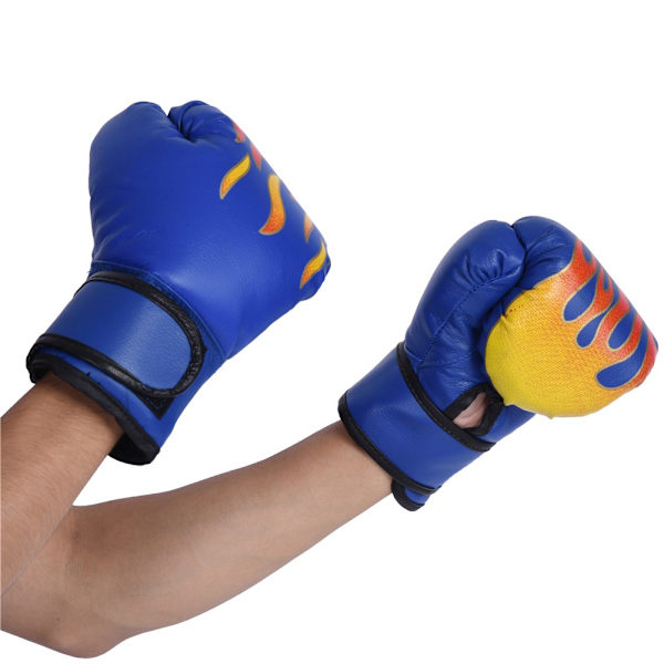 Barnboxning Slåss Muay Thai Sparring Stansning Kickboxning Grappling Sandbag Handskar Blå