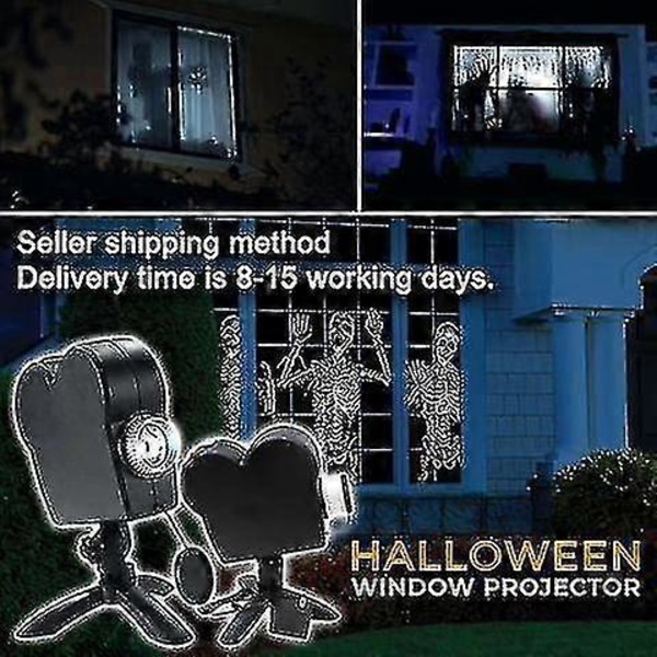 Halloween & Jul Vindusunderland Projektor Laser Dj Scene Lampe Spotlights Spøkelsesdisplay US