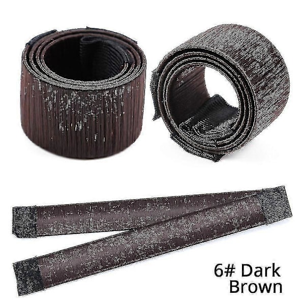 2 st Magisk Hårknutmakare, Snabb och Enkel Donut Hårknutmakare DIY Fransk Twist Hårknutsformare För Flickor Kvinnor (svart, Ljusbrun, Mörkbrun) (d-v2) mörkbrun