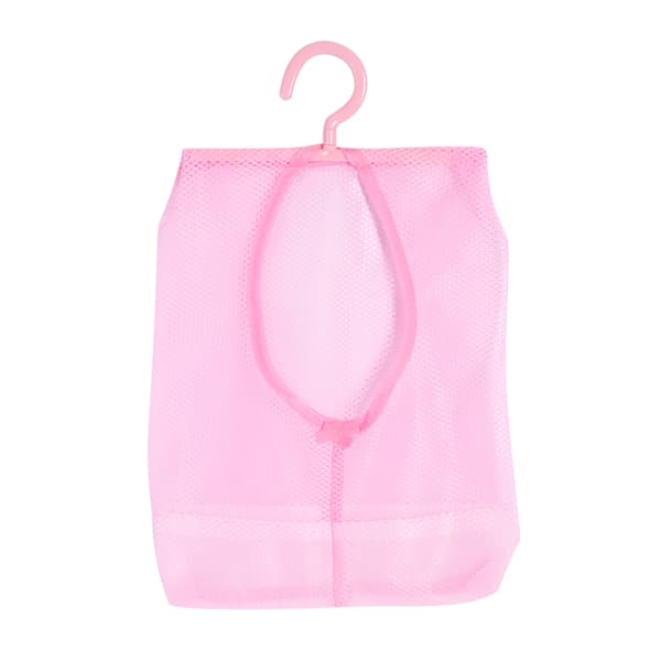 Multifunktionell Hängande Mesh Förvaringsväska för Strumpor BH Underkläder Badrum Rosa
