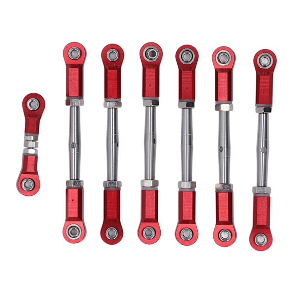 7PCS Justerbar Länkstång i Metall för Traxxas 1/10 RC Bil Justerbar Länkstång Set Röd