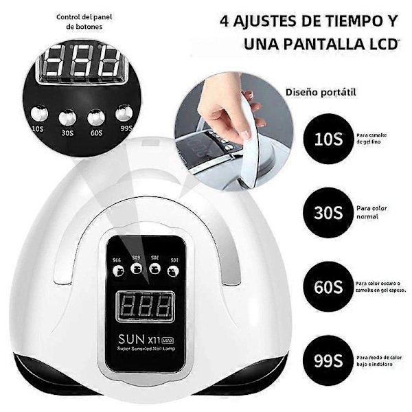SUN X11 MAX 280W Professionell Nageltorklampa UV LED Gel Polish Torkmaskin för Manikyr med Automatisk Sensor EU