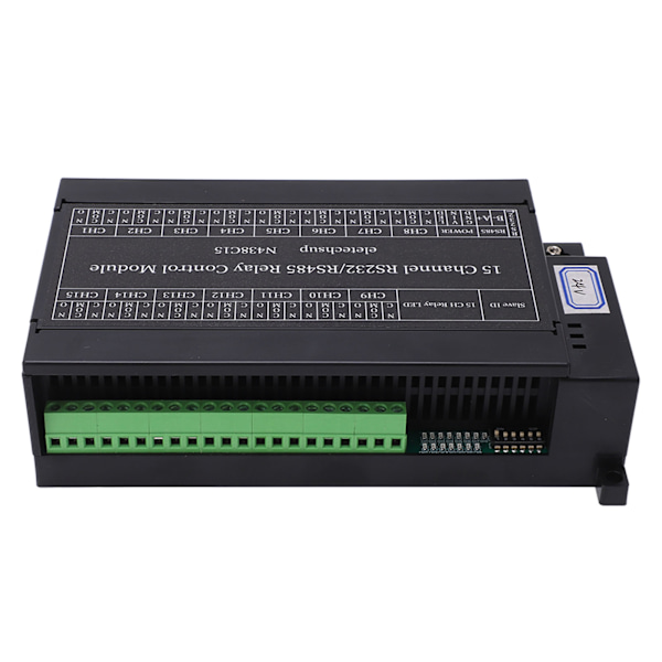 Reläkontrollmodul 15 kanaler RS485 RS232 PLC DO PC UART Seriell Switch Board DC24V