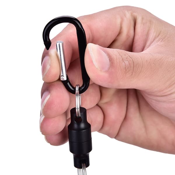 Magnetisk nettutløserklips for fluefiske (Dobbel, Svart)