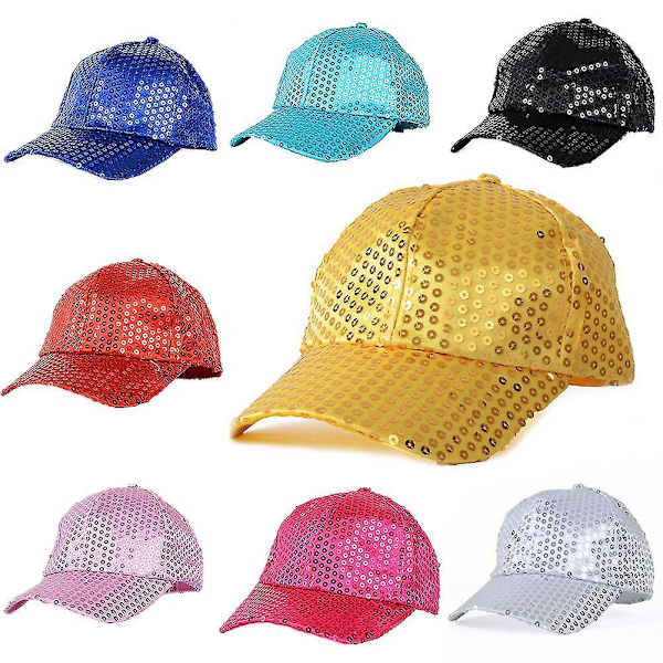 Glitter Sequins Baseball Caps - Snygga Justerbara Snapback-hattar för Kvinnor och Män, Perfekta för Fester och Utomhusaktiviteter Blå