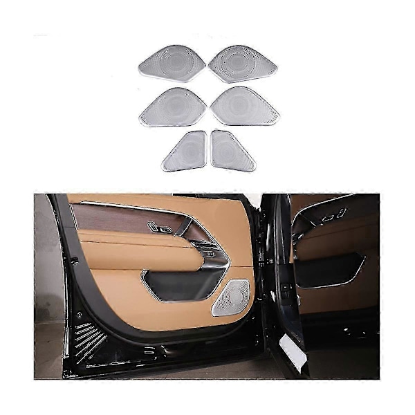 1 Set/6 st Dörrhögtalare Ljud Pad Horn Mesh Cover Trim för Range 2023 Bil Interiör Högtalarram