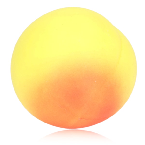 Fersken Squeeze Ball Elastisk Lindre Angst Frugt Stressbold Legetøj til Kvinder Mænd Børn Gul