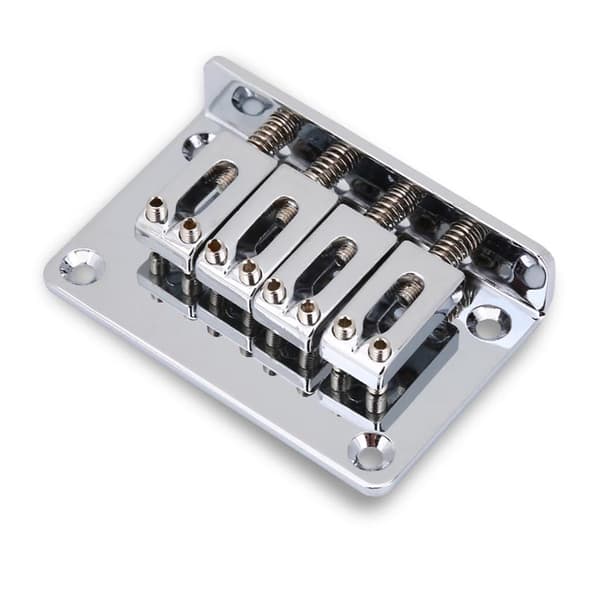 4-strängad fast stall Ersättningsdelar för Cigarbox Elgitarrer Bas Ukulele (Silver)