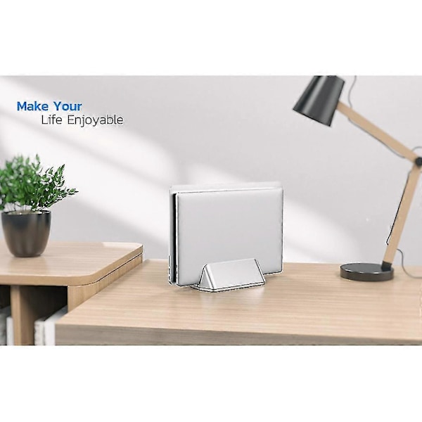 2-i-1 Vertikal Laptop Stand Holder Justerbar Desktop Notebook Dockingstation