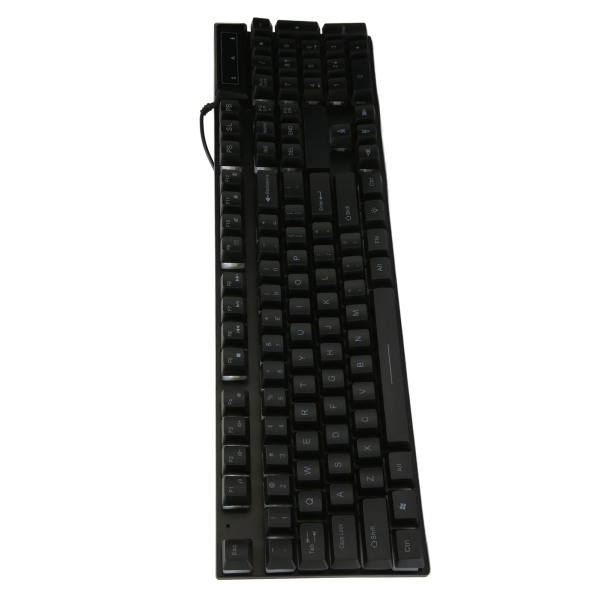 Gaming Keyboard Kablet 104 nøkler Ergonomisk bakgrunnsbelysning USB-tastatur for hjemmekontor bærbar PC Arbeidsspill Svart