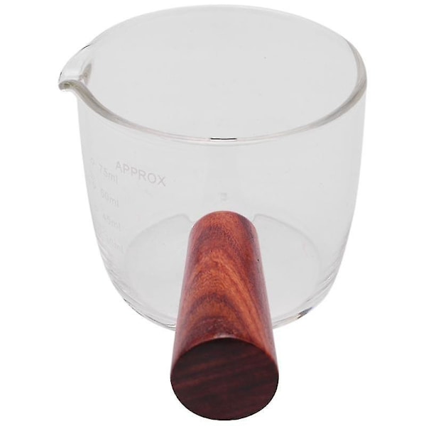 75 ml Glass Målebeger Espresso Shot Pitcher med Enkelt Tute og Trehåndtak