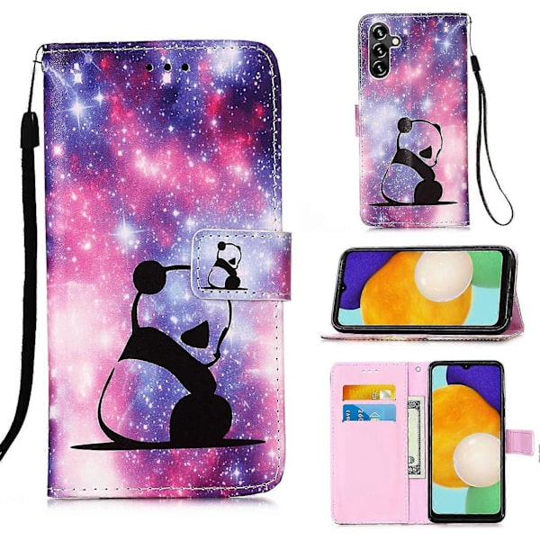 För Samsung Galaxy A54 5g PU Läder Plånbok Ställ Telefonfodral Fullständig Täckning Inre TPU-skydd Zekai Baby Panda