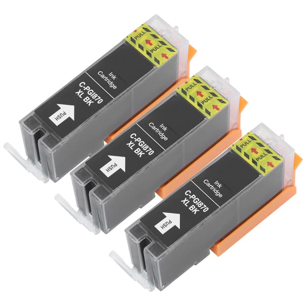 3 stk. blækprinterpatron sort plast PGI-870 til Canon MG5780/TS6080/TS5080 25 ml