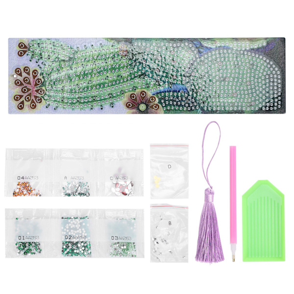 DIY-timanttimaalauskirjanmerkit, hapsukirjanmerkki kotiin, toimistoon, kouluun, DIY-valmistus, mehikasviaihe