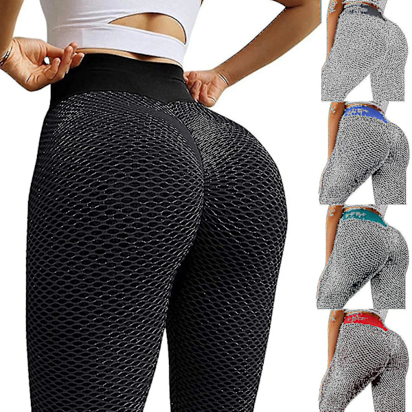 Butt Lift Yoga -housut naisille - Anti-selluliitti kuntosaliharjoitteluhousut 2XL tummanharmaa