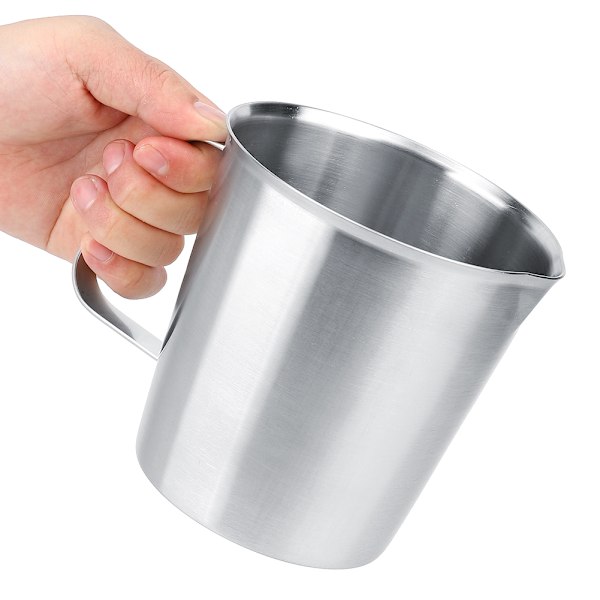 1000 ml rustfrit stålkrus til mælkeskumning, kande til kaffe og mælk med skala til latteart