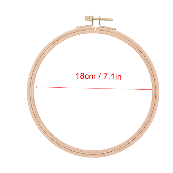 Broderibøyle i tre - 18 cm diameter, sterkt grep for DIY-broderi-søm