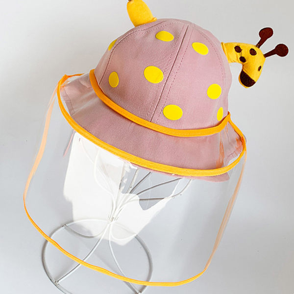 Ansiktsmaskhatt Transparent Giraff Bomull Vår Höst Baby Ansiktsmask Kepsar för Småbarn Rosa