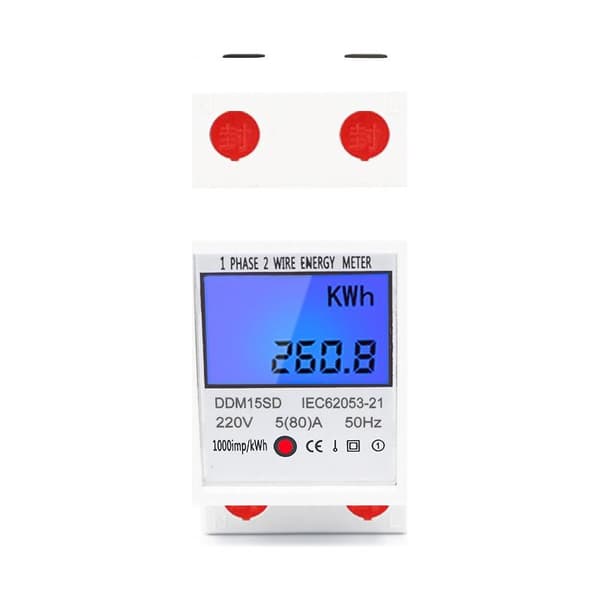Enfas elmätare, Enkel taxa, LCD-display, vit