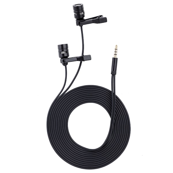 Kondensator dobbelt hoved revers slips klip mikrofon 3,5 mm til smartphone