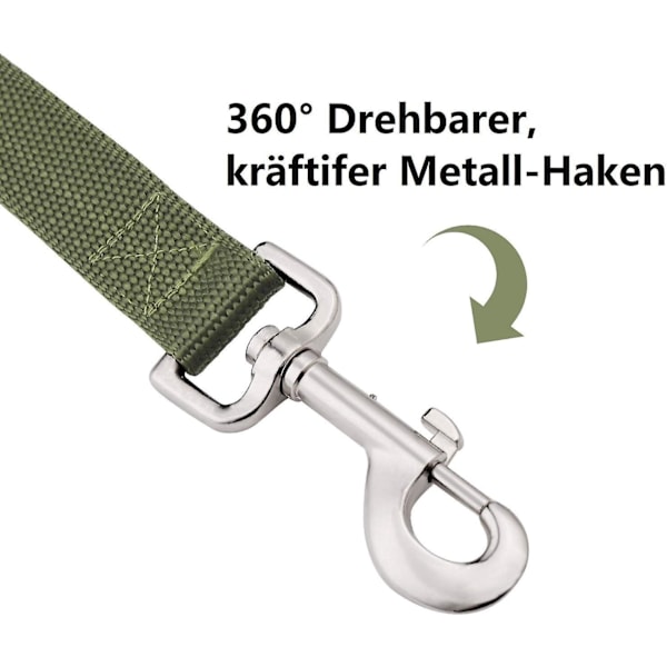 Håndfri Hundetreningsline med Håndtak 10m Lang Slitesterk Nylonrem for Små til Store Hunder Ideell for Gåtur og Jogging Grønn