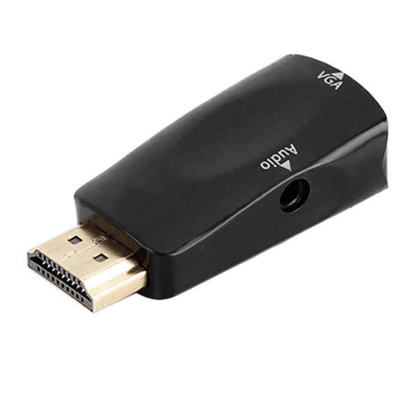 1080P HDMI–VGA-muunninsovitin äänikaapelilla - musta