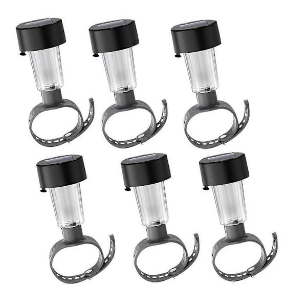 6 Pakning Solcellelamper for Innrammede Basseng over Bakken
