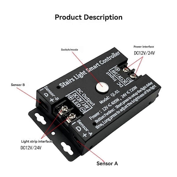 Sensor Fuld Lysstyrke Trappe Controller Sensor Bar Gang Trin Lys