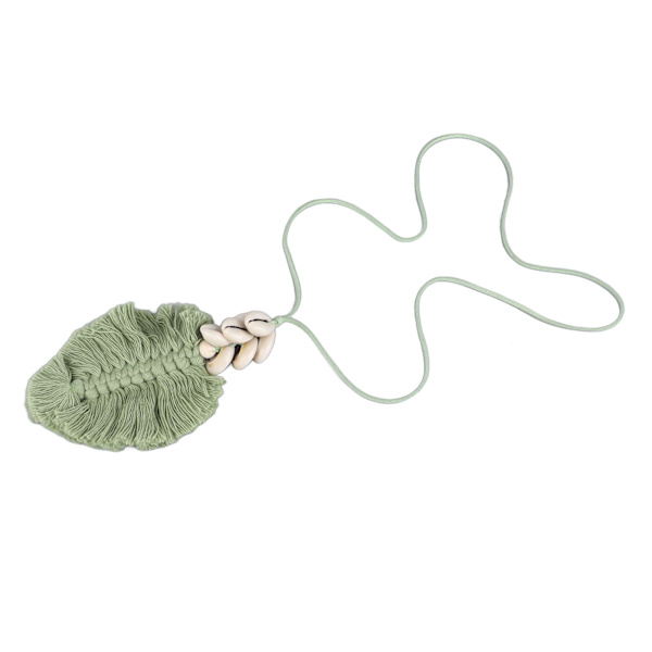 Bladformad halsband bohemisk lantlig stil vardagligt halsband långt tofshänge handgjort halsband grönt