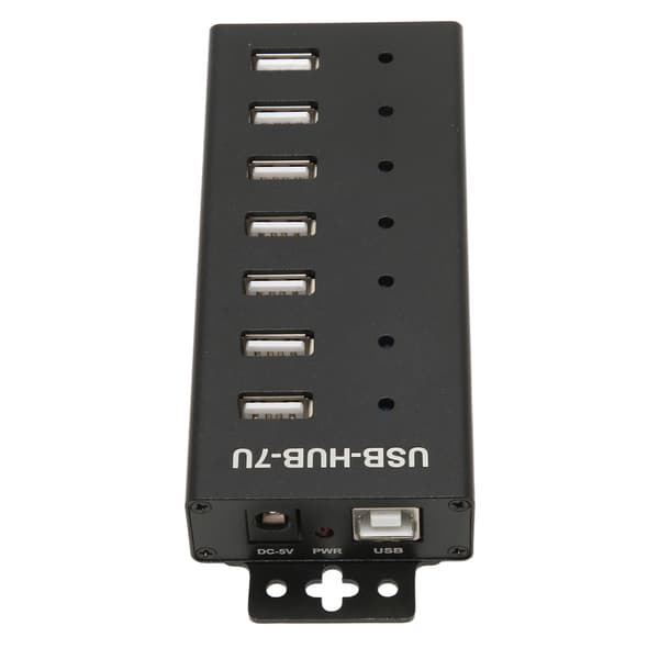 7 Port USB HUB Industriell USB2.0 HUB Multipel Skydd USB2.0 Multi Interface Hub 100‑240V EU-kontakt