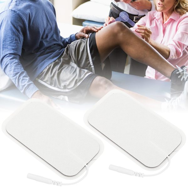 20st 5x9cm Rectus Abdominis Muscle 2.0 Hål Elektrodskiva Non Woven Tyger Silikon Kontaktnål Fysioterapi Elektrodlappar