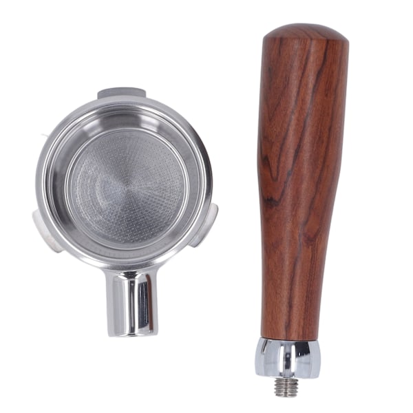 58 mm Bottenlös Portafilter Massivt Trähandtag Rostfritt Stålkorg Avtagbar 3 Öron Kaffe Portafilter för Barsetto E Rund Ring Röd Sur Gren