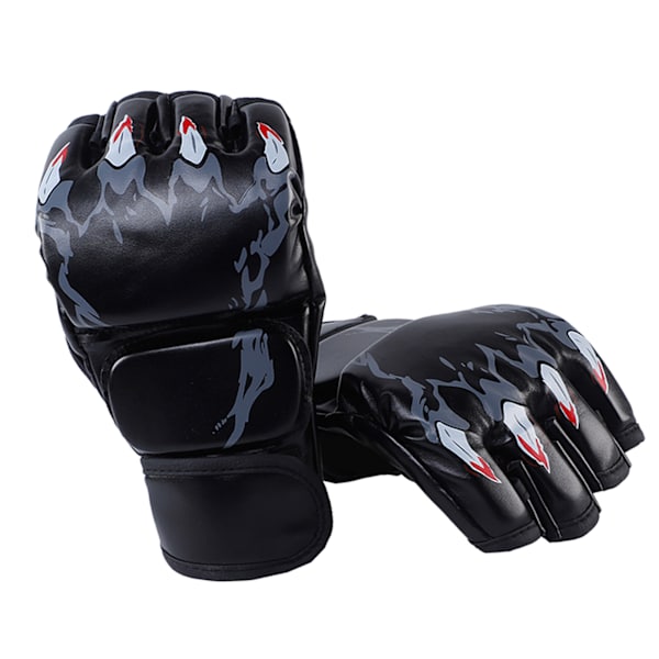 1 par Boksehandsker Halv Finger Kickboxing Handsker Sparring Boksehandsker til Mænd Kvinder Voksne