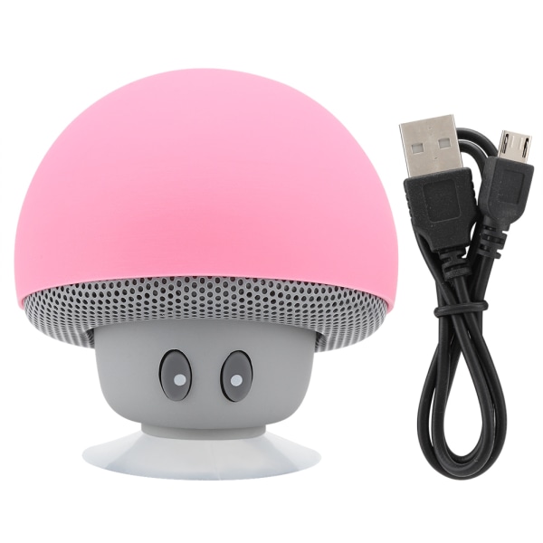 Mini Bluetooth trådløs bærbar sopphøyttaler subwoofer med sugekoppfunksjon (rosa)