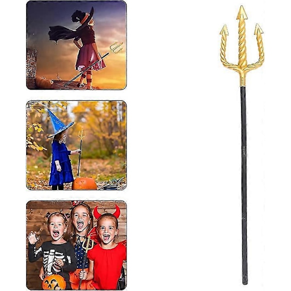 Koristeellinen kolmikärki lelu Halloween kolmikärki rekvisiitta kolmikärki lelu Halloween-juhliin (1 kpl, kulta)