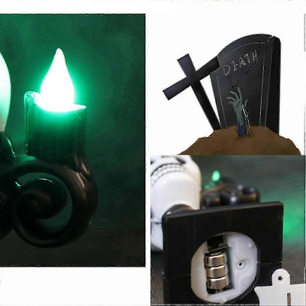 16cm Hodeskalle Gatelampe Elektronisk Lys for Halloween Bar Dekorasjon