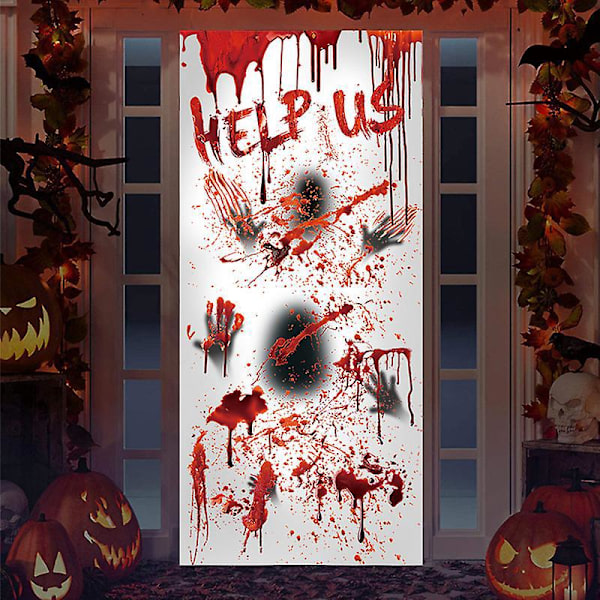 Halloween Zombie Håndavtrykk Vindu Dør Dekorasjoner Sett - 6 stk
