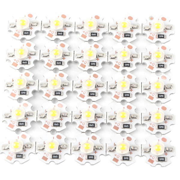 25 kpl 5 V LED-sirut 200 LM 1 W Power LED-lamppuhelmet tee-se-itse-valaisimiin Lämmin valkoinen 3000-3200K